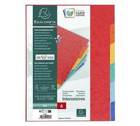 Exacompta - Ref 1406E - Nature Future Dividers - Suitable for A4 Documents, Pre-Punched, 225gsm Genuine Pressboard, 6-Part Dividers, FSC-Certified - Multi-Coloured