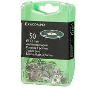 Exacompta - Ref 14761E - 3-Point Drawing Pins (Pack of 50) - 3mm Height x 12mm Width - Suitable for Pinboards or Corkboards in Offices, Homes & Businesse