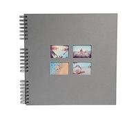 Exacompta - Ref 15116E - MILANO Spiralbound Photo Album (60 Pages) -32 x 32cmin Size, Holds 360 Photos, 250gsm Black Card Pages, FSC-Certified - Gray Textile Cover