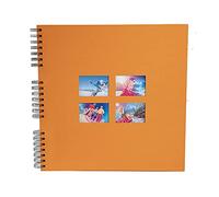 Exacompta - Ref 15117E - MILANO Spiralbound Photo Album (60 Pages) -32 x 32cmin Size, Holds 360 Photos, 250gsm Black Card Pages, FSC-Certified - Orange Textile Cover