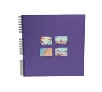 Exacompta - Ref 15118E - MILANO Spiralbound Photo Album (60 Pages) -32 x 32cmin Size, Holds 360 Photos, 250gsm Black Card Pages, FSC-Certified - Purple Textile Cover