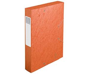 Exacompta - Ref. 16017H - 10 CARTOBOX filing boxes with rubber bands - delivered flat - 6 cm spine - 7/10th glossy card - 600g/m² - dimensions 25x33cm - A4 filing format - orange color