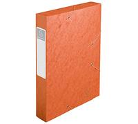 Exacompta - Ref 16017H - Cartobox Pressboard Filing Box - 25 x 33cm, Suitable for A4+ Documents, Elastic Straps on 2 Corners, 60mm Spine, FSC-Certified - Orange