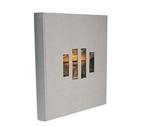 Exacompta - Ref 16072E - MILANO Photo Album Book (60 Pages) -29 x 32cmin Size, Holds 300 Photos, 250gsm Black Card Pages, FSC-Certified - Gray Textile Cover