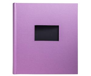 Exacompta - Ref 16090E - 1 Pop'N Co book photo album - 300 photos - 60 black pages - format 29 x 32 cm - fabric cover colour lilac - with personalisation window