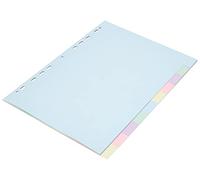 Exacompta Blank Dividers A4 Assorted 10 Part Cardboard 11 Holes 1610E