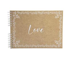 Exacompta - Ref. 16234E - 1 Spiral-bound photo album with 50 blank pages - 32x22cm format - KRAFT visual printed paper cover - capacity for 150 photos