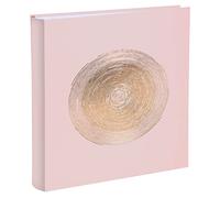 Exacompta - Ref. 16264E - ELLIPSE book photo album - 300 photos - 60 white pages - size 29 x 32 cm - light pink imitation leather cover with rose gold marking in the shape of an ellipse