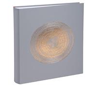 Exacompta - Ref. 16265E - ELLIPSE book photo album - 300 photos - 60 white pages - size 29 x 32 cm - gray imitation leather cover with rose gold marking in the shape of an ellipse