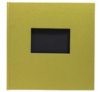 Exacompta - Ref 16289E - 1 Pop'N Co book photo album - 60 photos - 30 black pages - format 25 x 25 cm - fabric cover colour Lime - with personalisation window