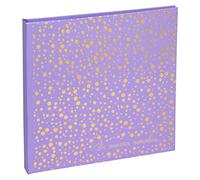 Exacompta - Ref. 16393E - PLUM' book photo album - 60 photos - 30 white pages - size 25 x 25 cm - cover in purple leatherette paper - embossed golden polka dot marking and inscription