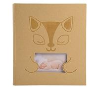 Exacompta - Ref 16562E - Box of 2 photo albums book 60 white pages ZEPHIRE - Format 29 x 32 cm - beige paper cover with cat motif - bi-material effect - 300 photos