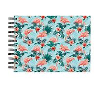Exacompta - Ref 16702E - Flamingo Spiralbound Photo Album - 230 x 160mm in Size, 50 White Pages, Holds Up To 50 Photos - Glossy Laminated Flamingo Print Cover