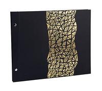 Exacompta - Ref 16985E - Aramy Spiralbound Photo Album - 370 x 290mm in Size, 40 Black Pages, Holds Approximately 160 Photos - Gold Marking Embossed Cover