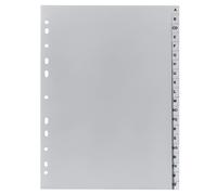 Exacompta - Ref. 1720B - 1 Gray recycled PP alphabet printed dividers A-Z (Germa