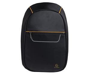 Exacompta - Ref 17634E - Exactive Backpack - 340 x 460 x 160mm in Size, Padded Compartment for a 15.6" Laptop or Tablet, Hardwearing Polyester - Black & Orange