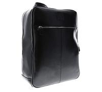 Exacompta - Ref 17637E - Exactive - Leather Laptop Backpack - 300 x 400 x 140mm in SIze, Padded Compartment for a 15.6" Laptop or Tablet, Black & Orange