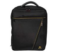 Exacompta - Ref 17734E - Exactive Laptop Case/Backpack - 320 x 490 x 110mm in Size, Padded Compartment for a 15.6" Laptop or Tablet, Hardwearing Polyester - Black & Orange