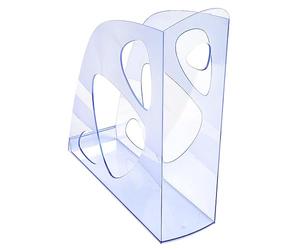 Exacompta - Ref 18110D - Linicolor Ecomag Magazine File - 248 x 77 x 257mm in Size, Suitable for A4+ Documents, Finger Hole For Removal - Ice Blue Translucent