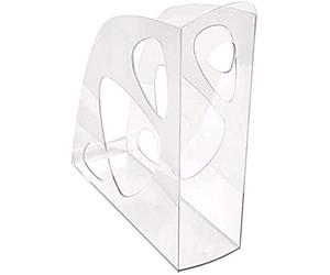 Exacompta - Ref 18123D - Office Ecomag Magazine File - 248 x 77 x 257mm in Size, Suitable for Storing A4 Documents, Finger Hole, Sturdy Construction - Clear (Pack of 10)
