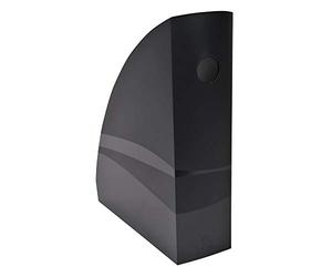 Exacompta - Ref 182014D - Magazine File MAG-CUBE - 266 x 82 x 305mm, Finger Hole on Spine, Suitable for A4+ Documents, Large Storage Capacity - EcoBlack (Pack of 6)