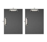 Exacompta - Ref. 18271E - 1 Coated Paper Double Clip clipboard - Size 23x32cm for A4 - Black (Pack of 2)