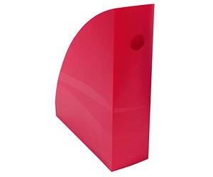 Exacompta - Ref 18284D - Magazine File MAG-CUBE - 266 x 82 x 305mm, Finger Hole on Spine, Suitable for A4+ Documents, Large Storage Capacity - Iderama Raspberry (Pack of 6)