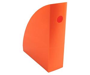 Exacompta - Ref 18288D - Magazine File MAG-CUBE - 266 x 82 x 305mm, Finger Hole on Spine, Suitable for A4+ Documents, Large Storage Capacity - Iderama Orange