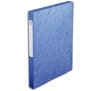 Exacompta - Ref 18505H - Cartobox Pressboard Filing Box - 25 x 33cm, Suitable for A4 Documents, Elastic Straps on 2 Corners, 25mm Spine, FSC-Certified - Blue