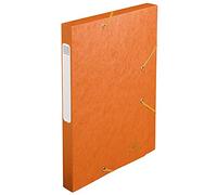 Exacompta - Ref. 18517H - 25 CARTOBOX filing boxes with rubber bands - delivered flat - 2.5 cm spine - glossy card 5/10th - 400g/m² - dimensions 25x33cm - A4 filing format - orange color