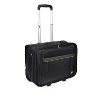 Exacompta - Ref 18534E - Exactive - Exatrolley Travel Suitcase With Wheels and a Telescopic Handle - 450 x 250 x 395mm in Size, Padded Compartment for a 15.6" Laptop - Black & Orange