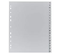 Exacompta - Ref. 1920B - 1 Gray recycled PP alphabetical printed dividers - AZ (German alphabet) 20 positions - A4 Maxi - Gray