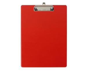 Exacompta - Ref 19295E - Box of 10 clipboards with Plastic Pocket on the Back - Wall Hanging System - Size: 23 cm x 32 cm for A4 Size documents - Red