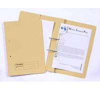 Exacompta - Ref 211/6003Z - Guildhall - Pocket Spiral File, 420gsm Heavyweight Manilla, Holds A4 & Foolscap Documents, Left Hand Pocket, Blue Angel Certified - Yellow, Pack of 25