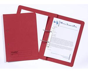 Exacompta - Ref 211/7005Z - Guildhall - Spiral File, 355 x 250mm, 420gsm Durable Heavyweight Sprint Manilla, Suitable for Foolscap Documents - Red, Pack of 25