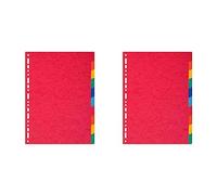 Exacompta - Ref 2110E - Forever Collection - 100% Recycled Dividers - Suitable for A4+ Documents, 220gsm 100% Recycled Card, 10 Position - Multicoloured (Pack of 2)