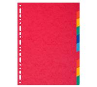 Exacompta Forever Recycled Divider 10 Part A4 Extra Wide 220gsm Card Vivid Assorted Colours