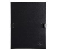 Exacompta - Ref 21501E - Expanding Folder with N'Clip - 240 x 320mm in Size, Suitable for Holding A4 Documents, Secure Wraparound Clip Closure - Black Colour