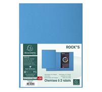 Exacompta - Ref 216019E - Rocks Collection - 2-Flap Folders - 240 x 320mm in Size, Suitable for A4 Documents, 210gsm Material, 2 Fold-Over Flaps - Blue (Pack of 50)