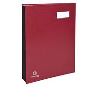 Exacompta - Ref. 22180E - 1 executive signature - canvas gusseted back - label holder - plastic cover - 18 pink card compartments with 3 perforations - 24x32 cm - random colours