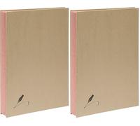 Exacompta - Ref 22209E - Forever Collection - Signature Book - 24 x 32cm in Size, Suitable for A4 or Folded A3 Documents, 20 Compartments, 300gsm - Kraft Brown (Pack of 2)