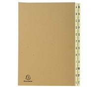 Exacompta Ref - 22229E Kraft Multipart File, 25x33cm for A4 Sized Documents, A-Z Printed Tabbed Sections, Expandable Spine, Brown Thick Card Cover, Blue Angel Certified