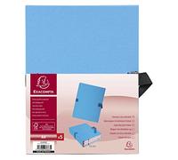 Exacompta - Ref 223020E - Expanding Folder - 240 x 320mm in Size, Suitable for Storing A4 Documents, Expands Up To 13cm , Coloured Canvas with Matching Strap - Light Blue (Pack of 5)