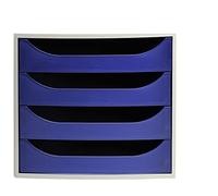 Exacompta - Ref. 2286104D - 1 Ecobox Office filing module with 4 drawers - Midnight blue