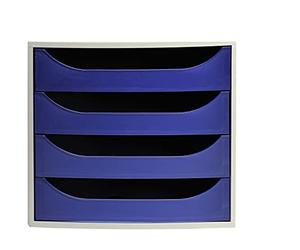 Exacompta - Ref. 2286104D - 1 Ecobox Office filing module with 4 drawers - Midnight blue