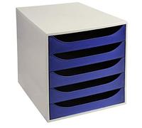 Exacompta Office EcoBox+ Drawer Set Grey/Night Blue