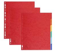 Exacompta - Ref 2406SE - Pack of 3 Sets of dividers Made of Genuine Soft Glossy Card 225 g/m2 FSC® with 6 Neutral tabs - Format to File A4 Maxi - Size 24.5 x 29.7 cm - Assorted Colours