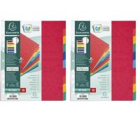 Exacompta - Ref 2410E - Nature Future Dividers - Suitable for A4+ Documents, Pre-Punched, 225gsm Genuine Pressboard, 10-Part Dividers, FSC-Certified - Multi-Coloured (Pack of 2)