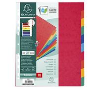 Exacompta - Ref 2410E - Nature Future Dividers - Suitable for A4+ Documents, Pre-Punched, 225gsm Genuine Pressboard, 10-Part Dividers, FSC-Certified - Multi-Coloured
