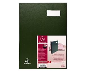 Exacompta - Ref 24123E - Direction Signature Book - 240 x 320mm in Size, Suitable for Storing A4 Documents, Plastic Cover &,300gsm Interior, 12 Compartments - Green